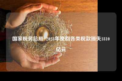 国家税务总局: 2023年挽回各类税款损失1810亿元